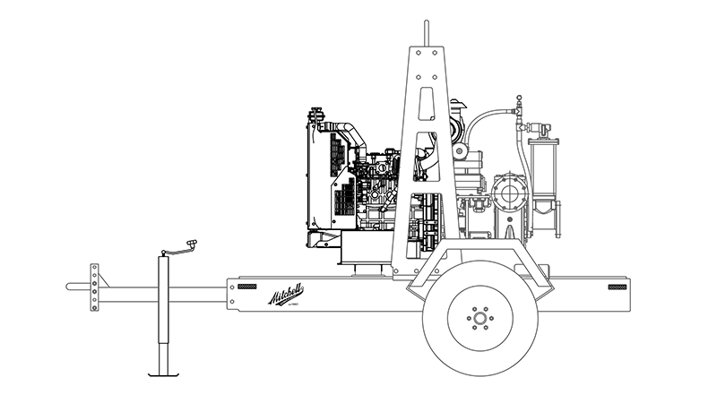 CAD drawing of engine driven system