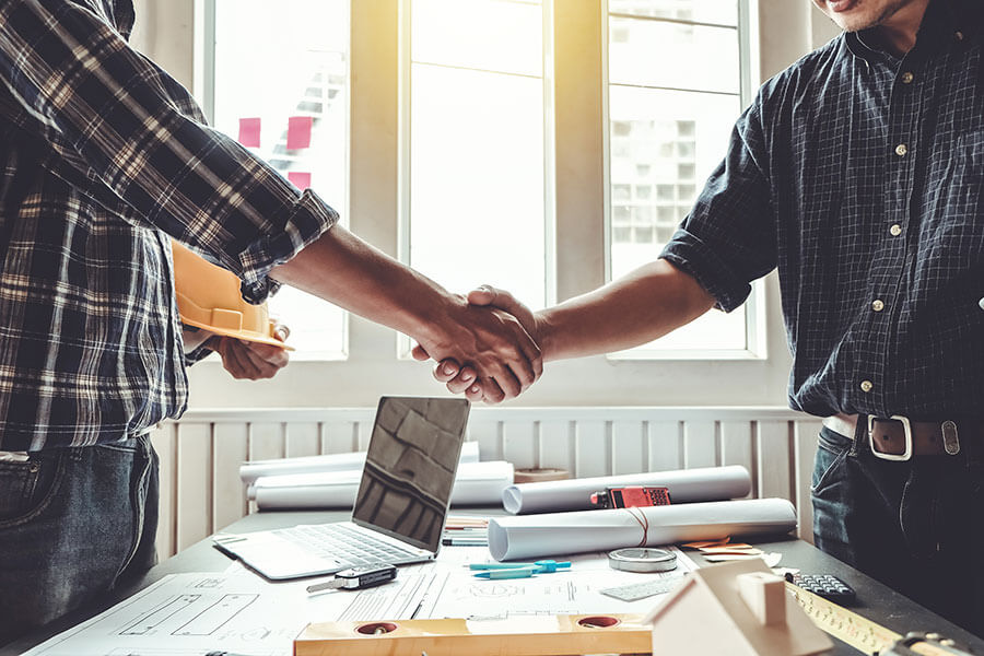 Local Contractors hand shake